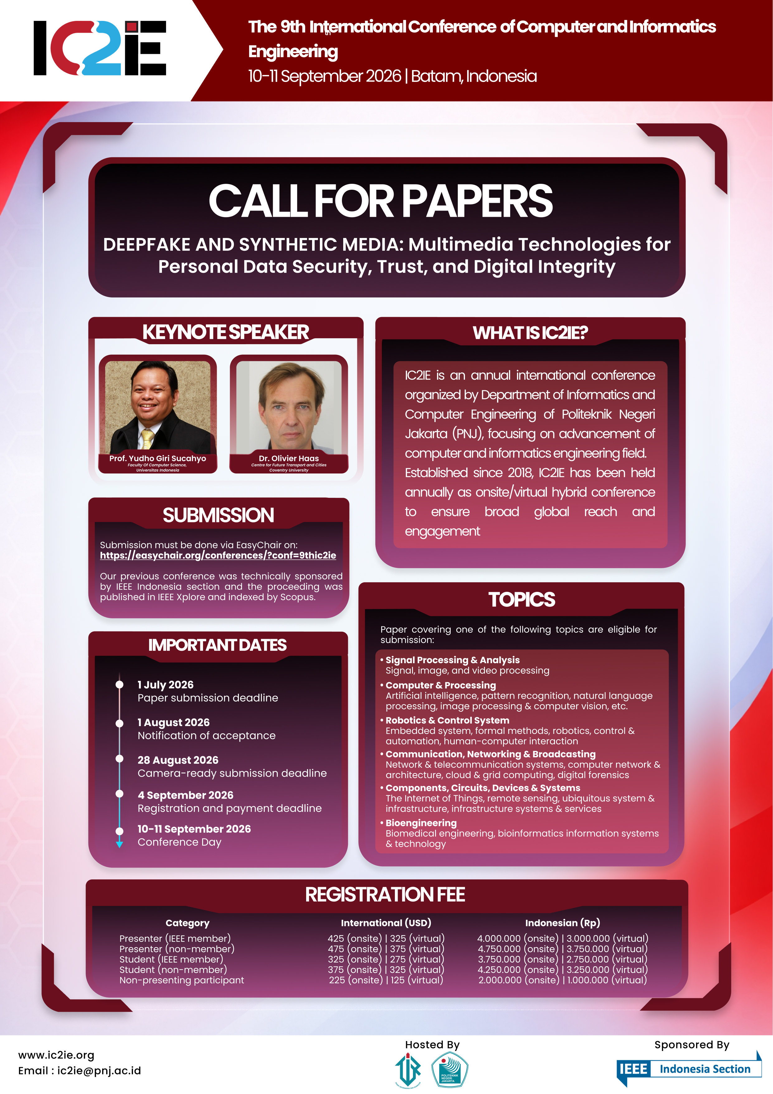 Call for Papers for IC2IE 2026